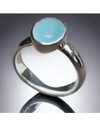Bague Aigue marine Argent 925 Taille 57