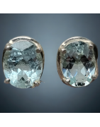 Boucles Aigue marine facettée Argent 925