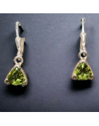 Boucles Péridot facettées Argent 925