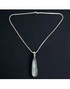 Pendentif Aigue marine & chaîne Argent 925