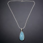 Pendentif Aigue marine sur chaîne Argent 925