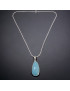 Pendentif Aigue marine sur chaîne Argent 925