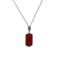 Pendentif Cornaline et Zirconium avec chaîne argent 925