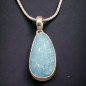 Pendentif Aigue marine sur chaîne Argent 925