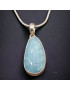 Pendentif Aigue marine sur chaîne Argent 925