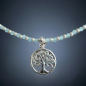 Collier Aigue marine  avec Arbre de vie Argent 925