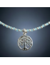 Collier Aigue marine  avec Arbre de vie Argent 925