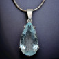 Pendentif Aigue marine sur chaîne Argent 925