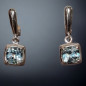 Boucles Topaze bleue facettée Argent 925