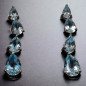 Boucles Topaze bleue facettée Argent 925