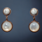 Boucles Nacre & Howlite dorées or rose
