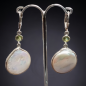 Boucles Perles Heishi naturelles & Péridot Argent 925