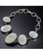 Bracelet Corail gorgone & Nacre "recto verso" avec fermoir Argent 925