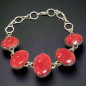 Bracelet Corail gorgone & Nacre "recto verso" avec fermoir Argent 925