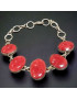 Bracelet Corail gorgone & Nacre "recto verso" avec fermoir Argent 925