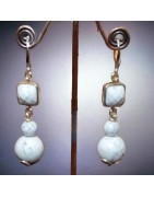 Boucles Howlite Argent 925