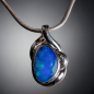 Pendentif Opale bleue avec chaîne Argent 925