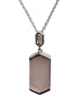 Pendentif Quartz rose et Zirconium avec chaîne argent 925