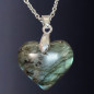 Pendentif Labradorite cœur avec chaîne