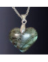 Pendentif Labradorite cœur avec chaîne