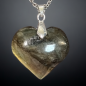 Pendentif Labradorite cœur avec chaîne