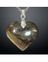 Pendentif Labradorite cœur avec chaîne