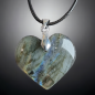 Pendentif Labradorite cœur sur cordon