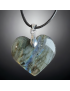 Pendentif Labradorite cœur sur cordon