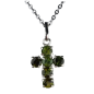 Pendentif Tourmaline verte croix argent 925
