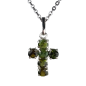 Pendentif Tourmaline verte croix argent 925