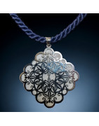 Pendentif Mandala acier inox sur cordon