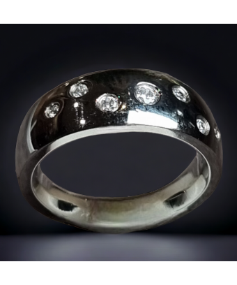 Bague Zirconium Acier inox...