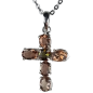 Pendentif Andalousite verte croix argent 925
