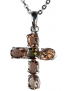 Pendentif Andalousite verte croix argent 925