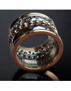 Bague Acier inox Plaquée or rose Taille 56