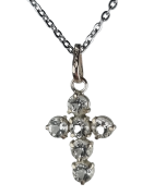 Pendentif Aigue marine croix argent 925