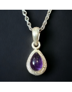 Pendentif Améthyste Argent 925 sur chaîne