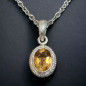 Pendentif Citrine Argent 925 sur chaîne