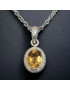 Pendentif Citrine Argent 925 sur chaîne