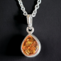 Pendentif Ambre Argent 925 sur chaîne