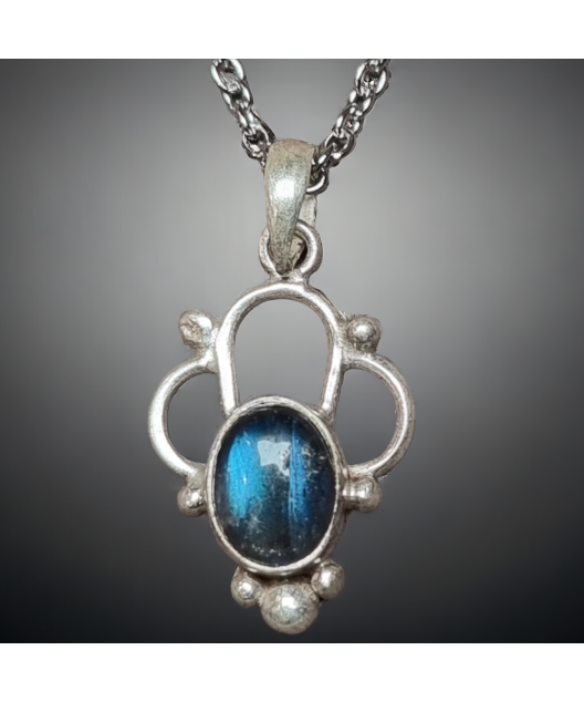 Pendentif Labradorite Argent 925 sur chaîne