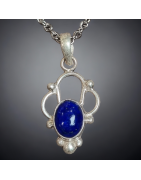 Pendentif Lapis-lazuli Argent 925 sur chaîne