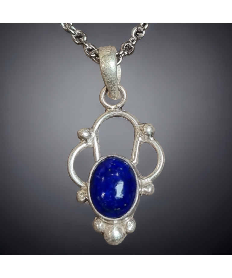 Pendentif Lapis-lazuli Argent 925 sur chaîne