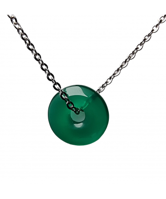 Pendentif Agate verte donut