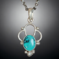 Pendentif Turquoise Argent 925 sur chaîne