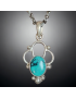 Pendentif Turquoise Argent 925 sur chaîne