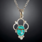 Pendentif Turquoise Argent 925 sur chaîne