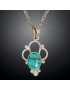 Pendentif Turquoise Argent 925 sur chaîne