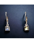 Boucles Labradorite carrées Argent 925