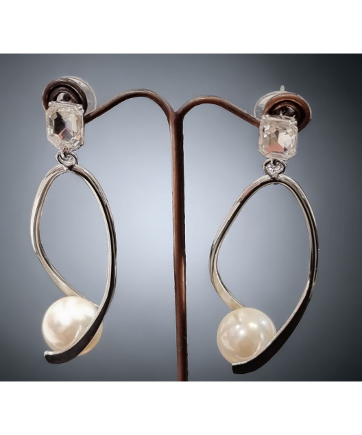 Boucles Perles de Majorque & Swarovski